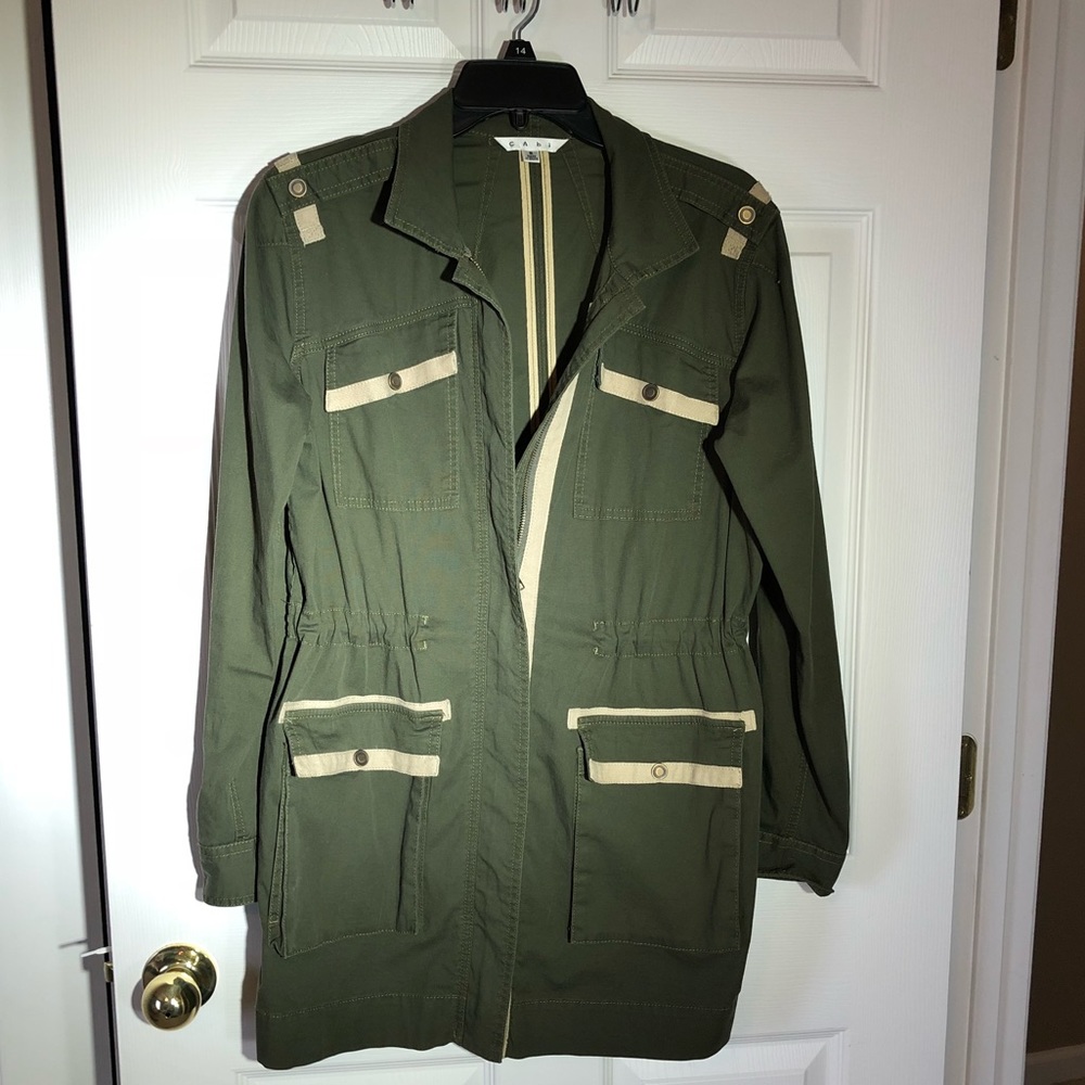 CAbi Olive Green Anorak Jacket Size S. STYLE #722